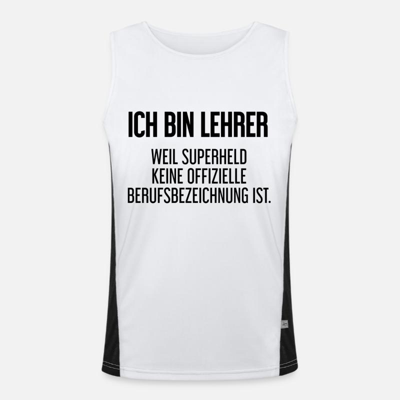 Lehrer - Mein offizieller Superhelden-Beruf! Funktionelles Kontrast-Tank Top für Männer 