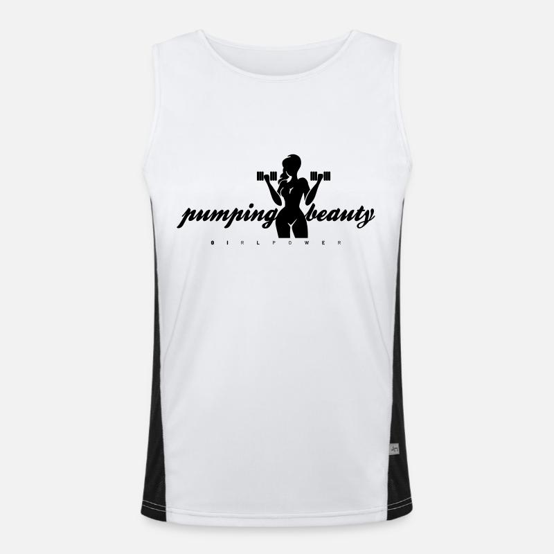 pumping beauty einfarbig Funktionelles Kontrast-Tank Top für Männer 