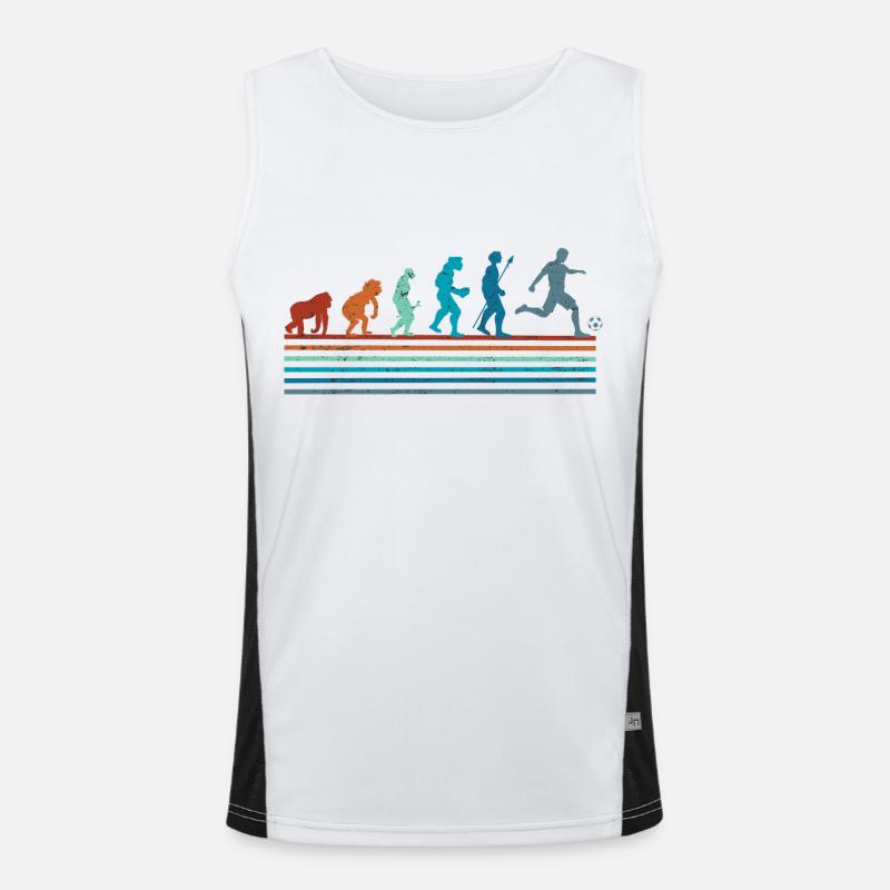 Vintage Retro Fußball Evolution Funktionelles Kontrast-Tank Top für Männer 