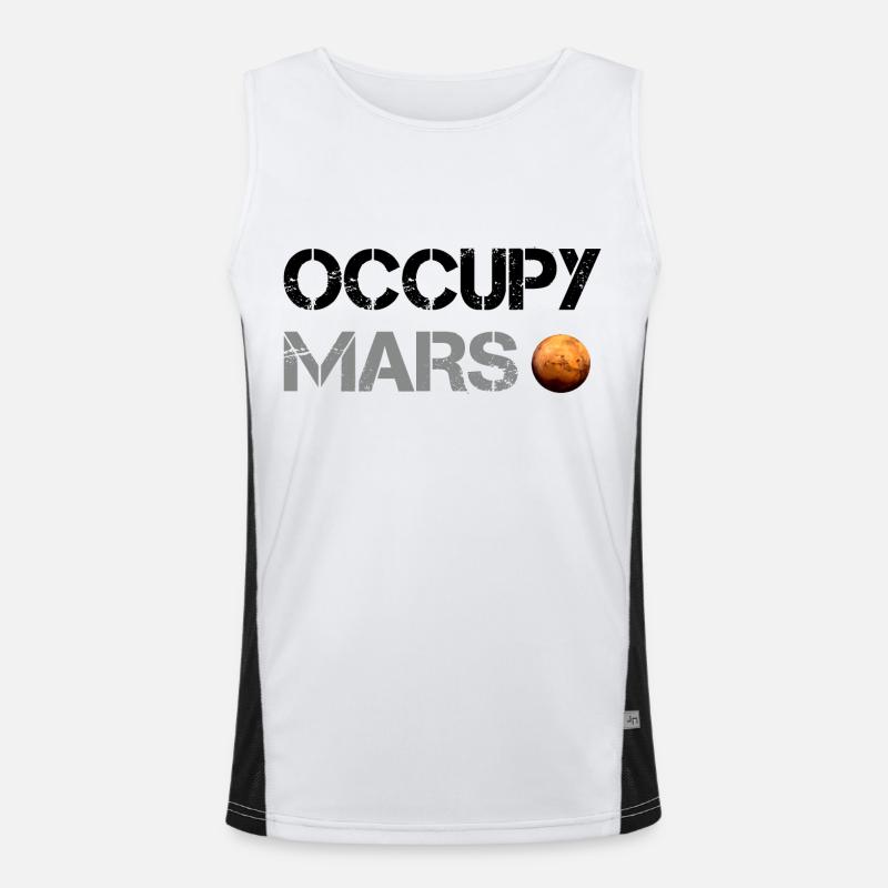 Occupy Mars planète Space Explor Rocket Science Débardeur respirant contrasté Homme 