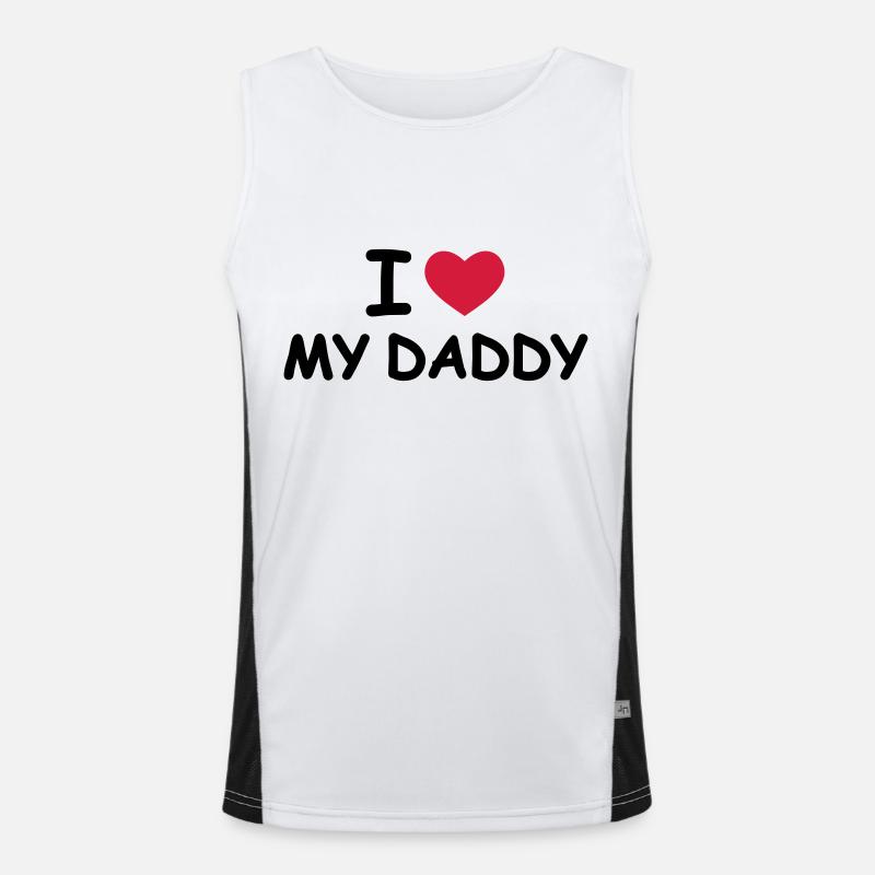 I Love My Daddy Funktionelles Kontrast-Tank Top für Männer 