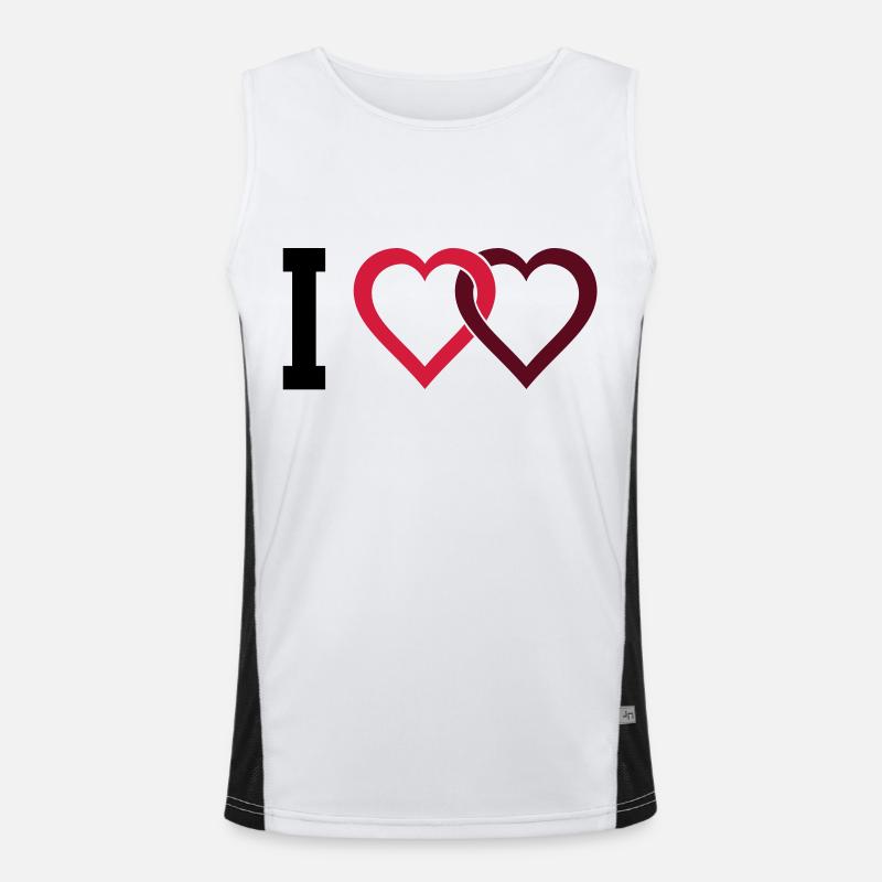Jeg elsker - Funksjonell kontrast-singlet for menn  - hvit/svart