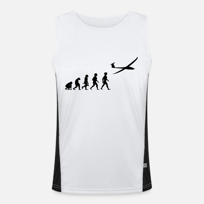 Evolution glider glider plane - Men's Functional Contrast Tank Top  - white/black