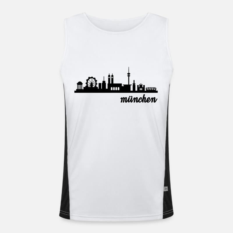 muenchen_skyline Funktionelles Kontrast-Tank Top für Männer 