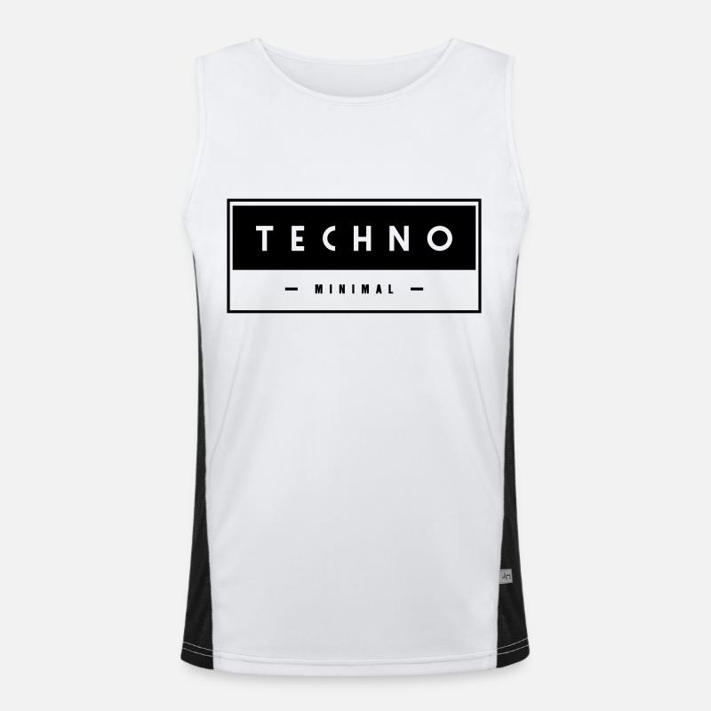 TECHNO Minimal Funktionelles Kontrast-Tank Top für Männer 