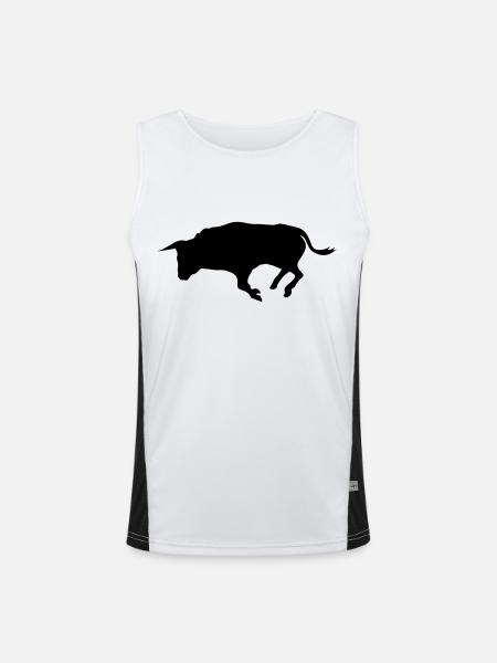 stier - Men's Functional Contrast Tank Top  - white/black