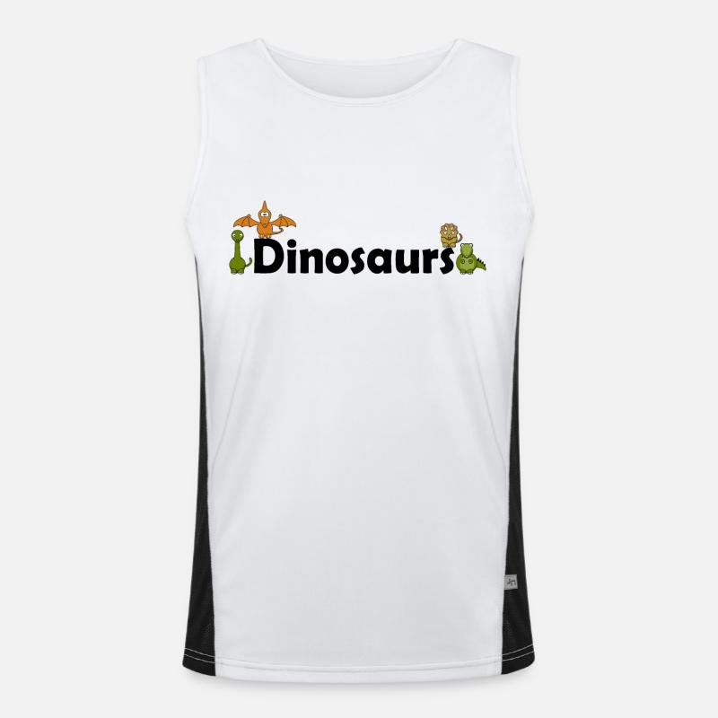 Dino Dinosaurier Funktionelles Kontrast-Tank Top für Männer 