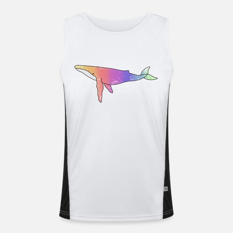 Version arc-en-ciel de baleine Débardeur respirant contrasté Homme 