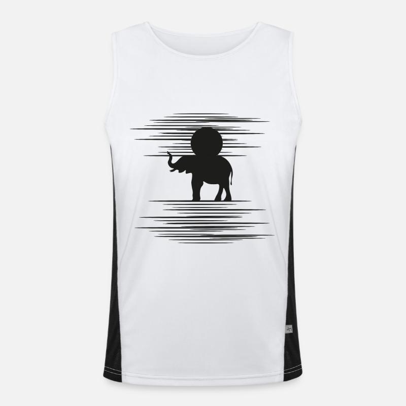 ELEPHANT WITH SUN ON HIS BACK Funktionelles Kontrast-Tank Top für Männer 