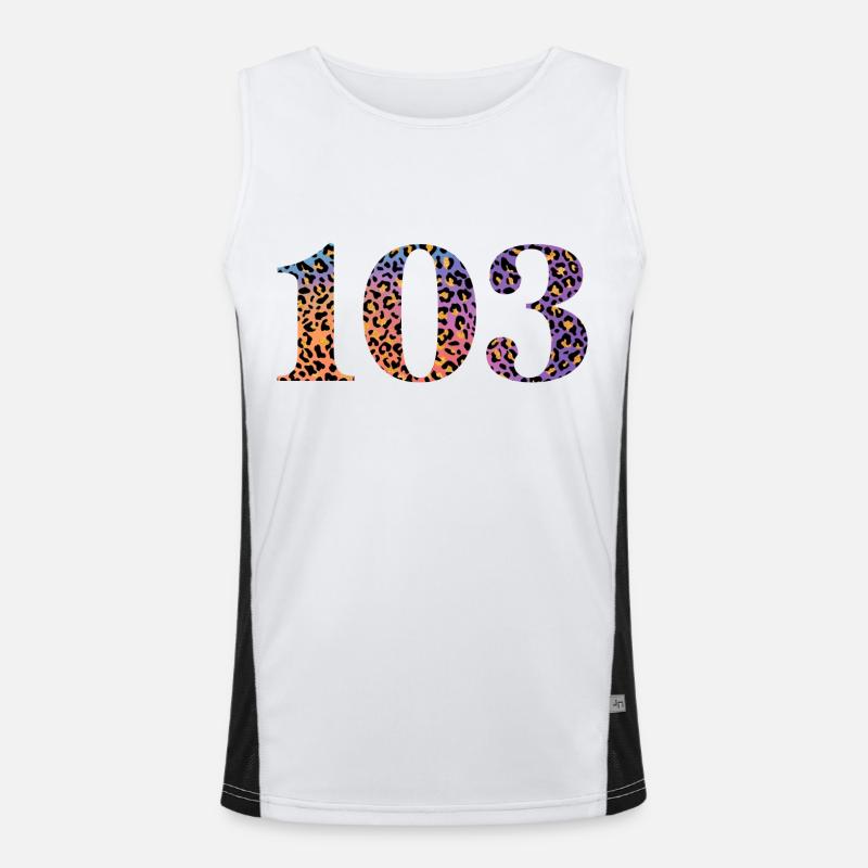 103rd Birthday Leopard Men's Functional Contrast Tank Top 
