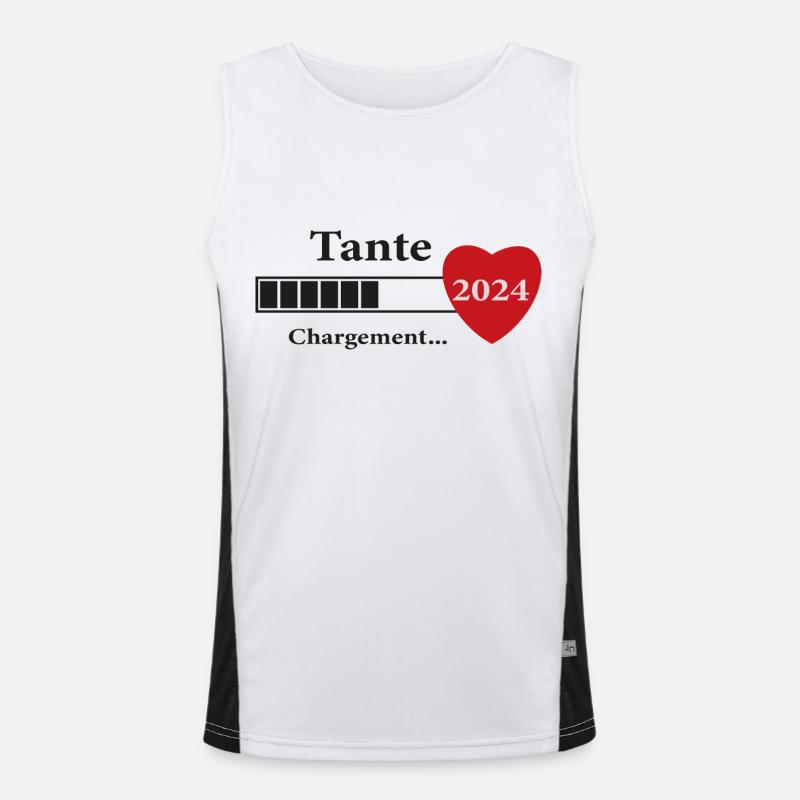 Aunt - Future Aunt Loading - Men's Functional Contrast Tank Top  - white/black