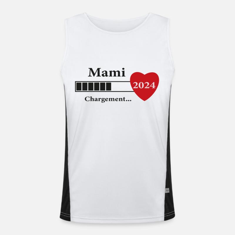 Mami - Future Mami Loading - Men's Functional Contrast Tank Top  - white/black
