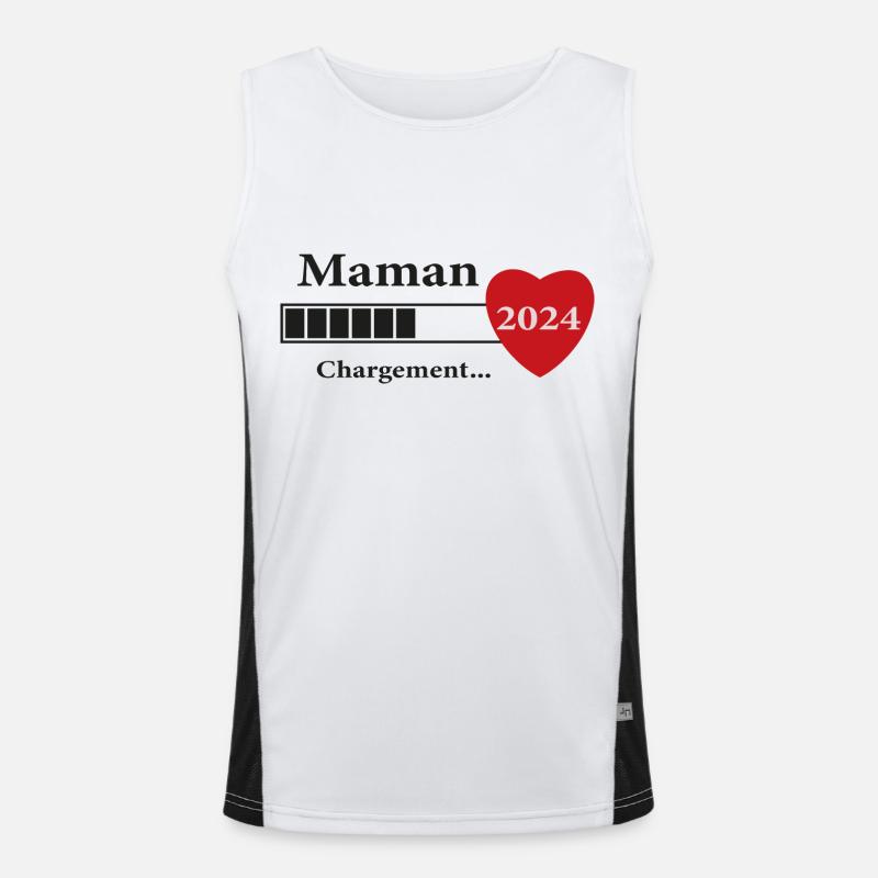 Mama - Werdende Mama wird geladen Funktionelles Kontrast-Tank Top für Männer 
