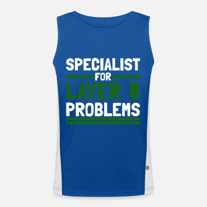 Computer Computer Work Funny Sayings Layer 8 Men's Functional Contrast Tank Top 