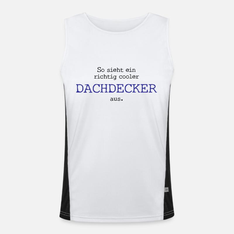So sieht ein richtig cooler Dachdecker aus. Funktionelles Kontrast-Tank Top für Männer 