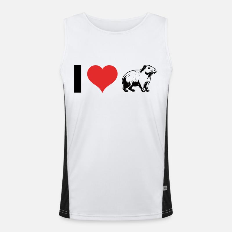 I love Capybara - Pet Design Funktionelles Kontrast-Tank Top für Männer 