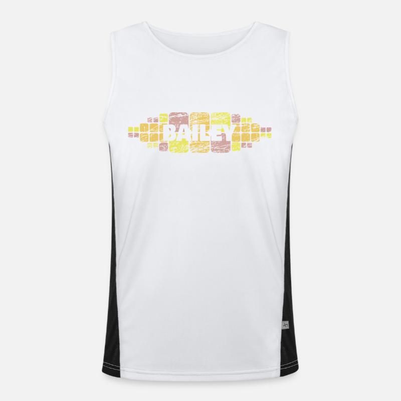 Bailey - Men's Functional Contrast Tank Top - white/black