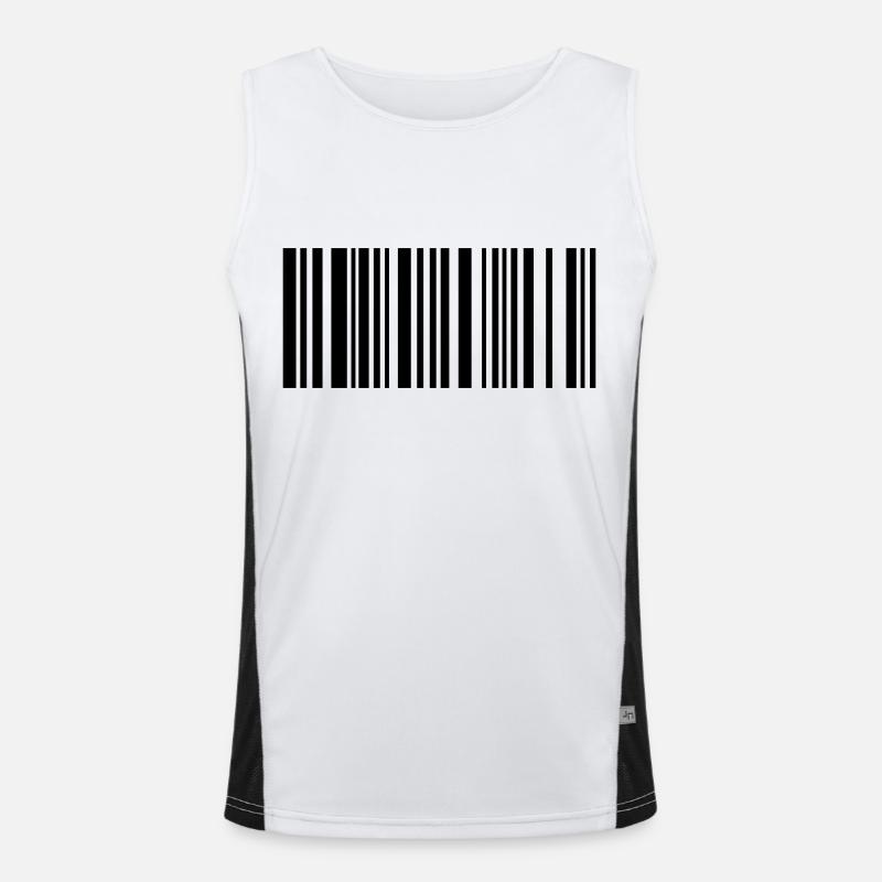 barcode - Men's Functional Contrast Tank Top  - white/black
