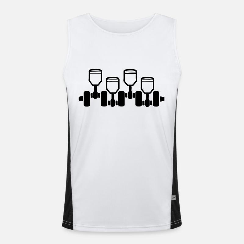 engine_2 - Men's Functional Contrast Tank Top  - white/black