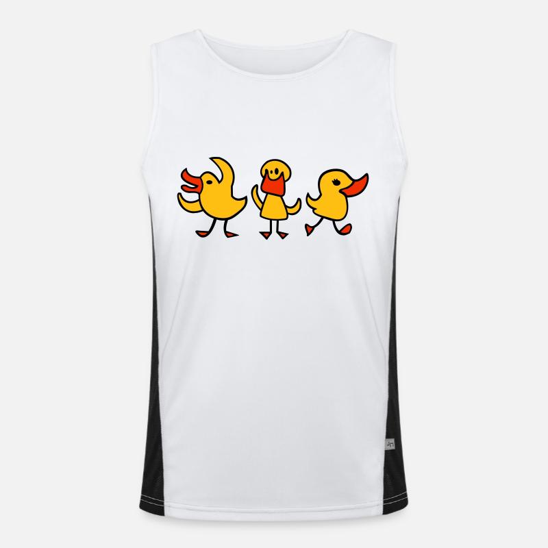 3 ducks - Men's Functional Contrast Tank Top  - white/black