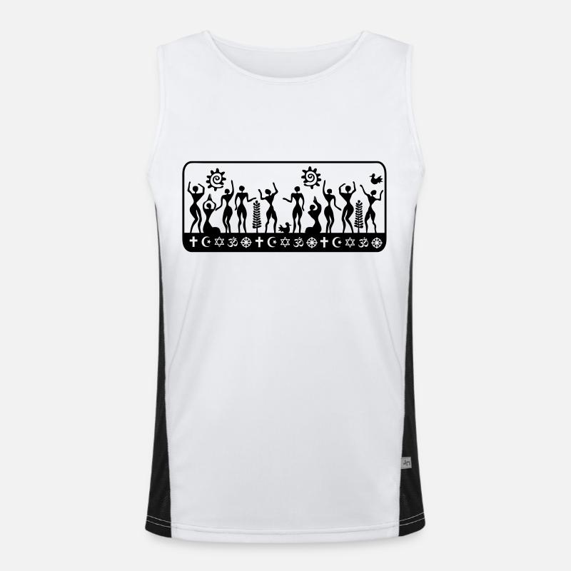 human religions Men's Functional Contrast Tank Top 