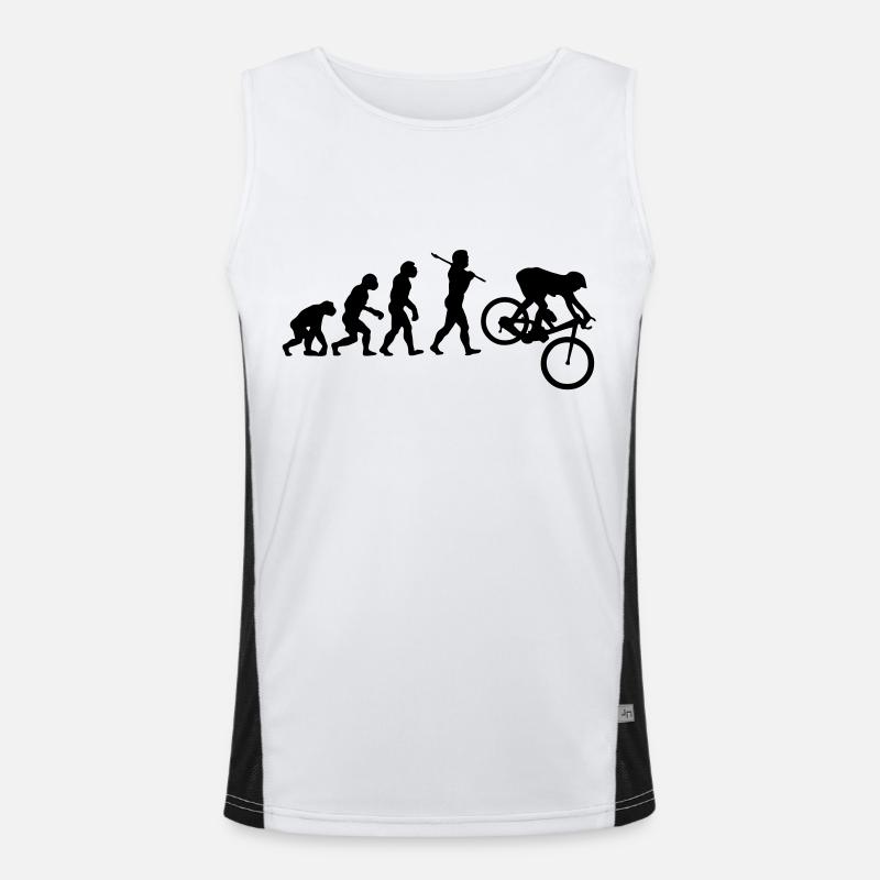 MTB Downhill Evolution - Men's Functional Contrast Tank Top  - white/black