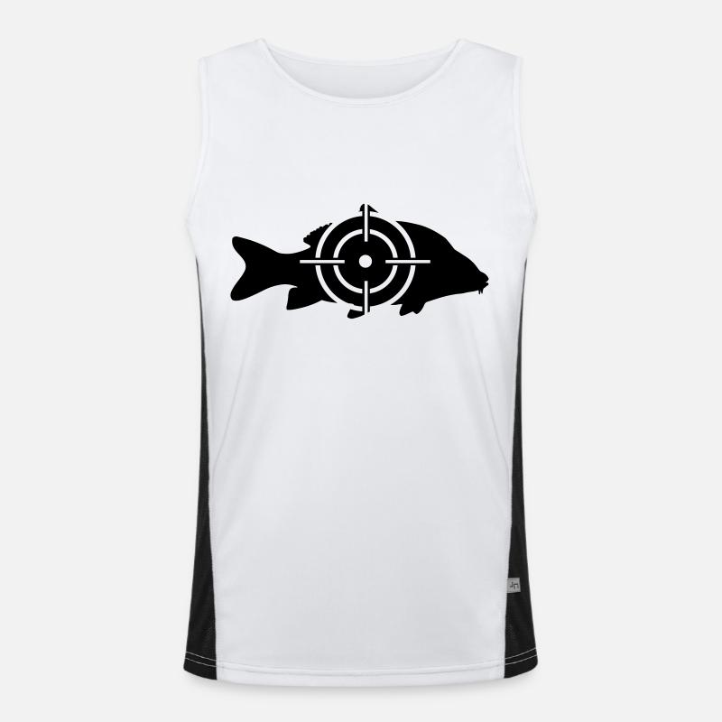 Carp Hunting - Men's Functional Contrast Tank Top  - white/black