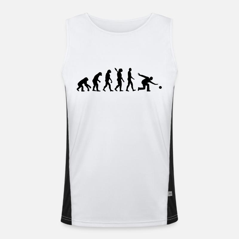 Evolution Bowling - Men's Functional Contrast Tank Top  - white/black
