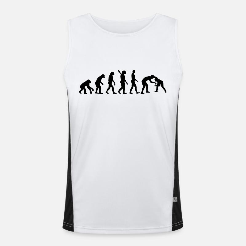 Evolution Wrestling - Men's Functional Contrast Tank Top  - white/black