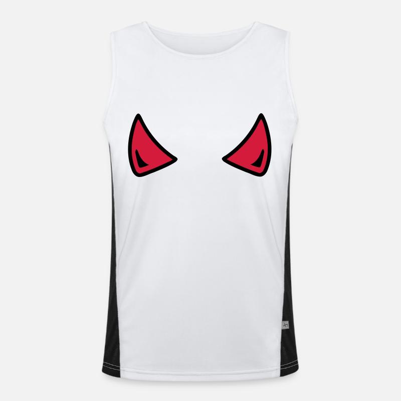 Devil - Men's Functional Contrast Tank Top  - white/black