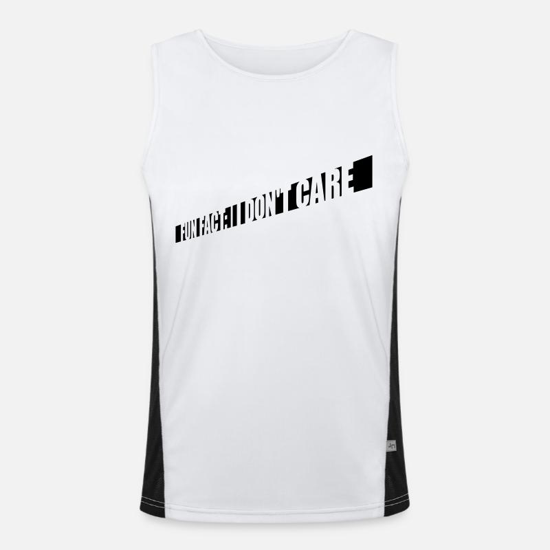 I don't care fact - Men's Functional Contrast Tank Top - white/black