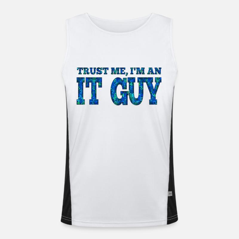 IT guy support geek computer computer geek technician Men's Functional Contrast Tank Top 