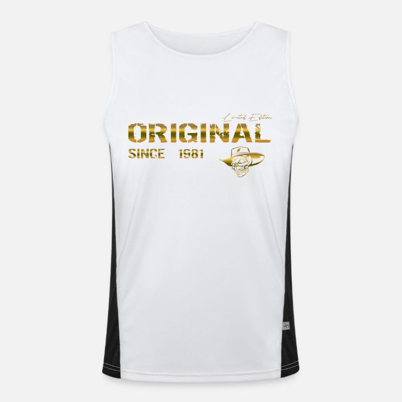 Original since 1981 - Men's Functional Contrast Tank Top  - white/black