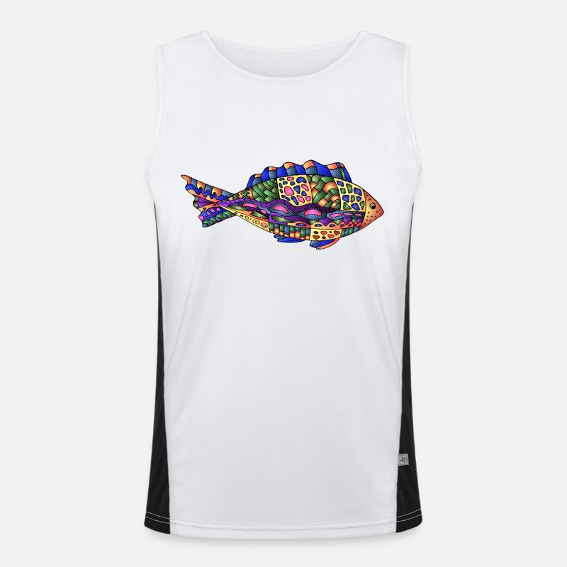 Fisch Funktionelles Kontrast-Tank Top für Männer 