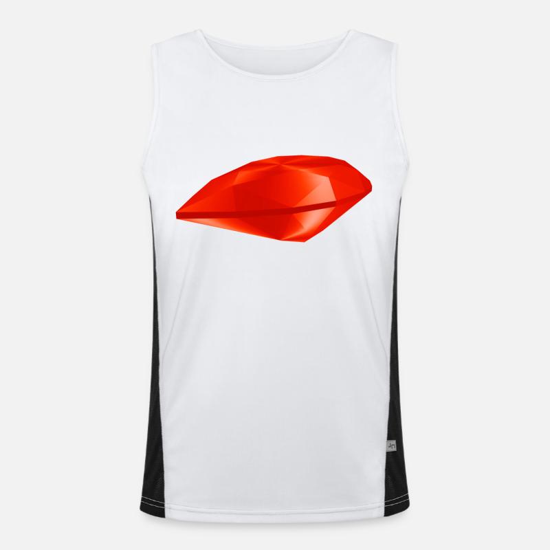 Red Gemstone Men's Functional Contrast Tank Top 