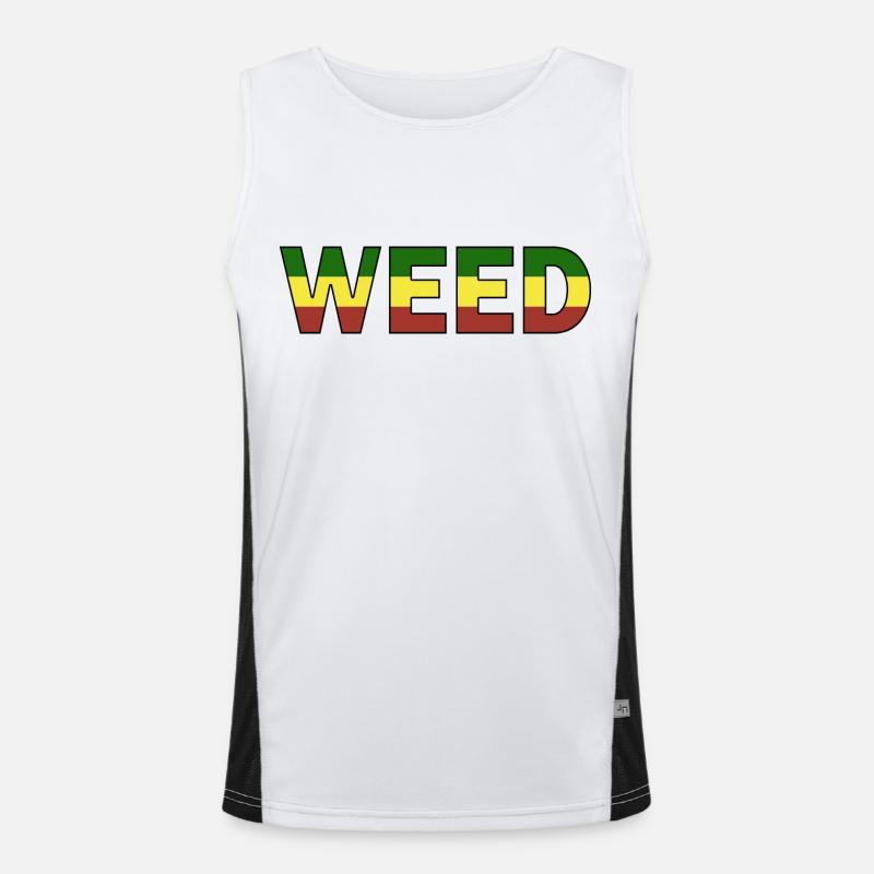 Marijuana Weed Cannabis Men's Functional Contrast Tank Top 