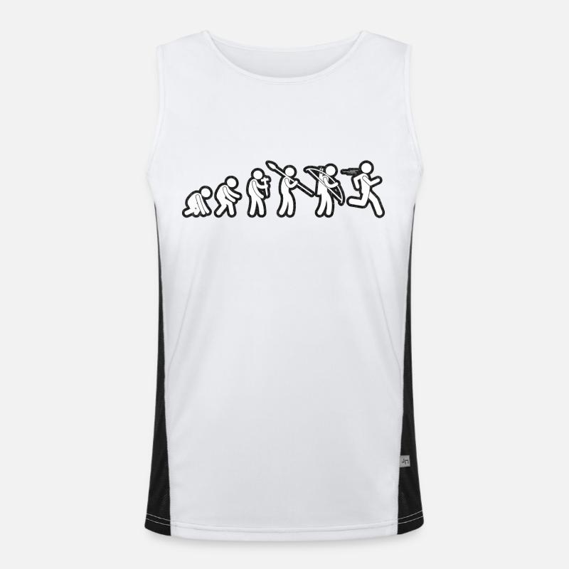 Evolution Run White Grunge - Men's Functional Contrast Tank Top  - white/black