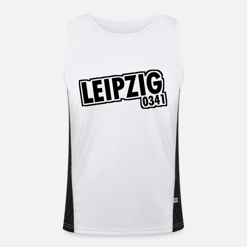 Leipzig - 0341 - Area Code - Saxony - Men's Functional Contrast Tank Top  - white/black