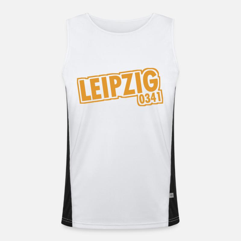 Leipzig - 0341 - Area Code - Saxony - Men's Functional Contrast Tank Top  - white/black
