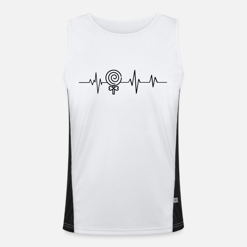 Herzschlag, Süßigkeiten Funktionelles Kontrast-Tank Top für Männer 