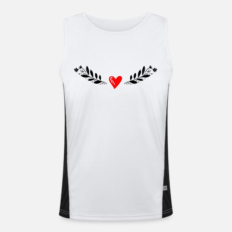 Ranke mit Herz Funktionelles Kontrast-Tank Top für Männer 