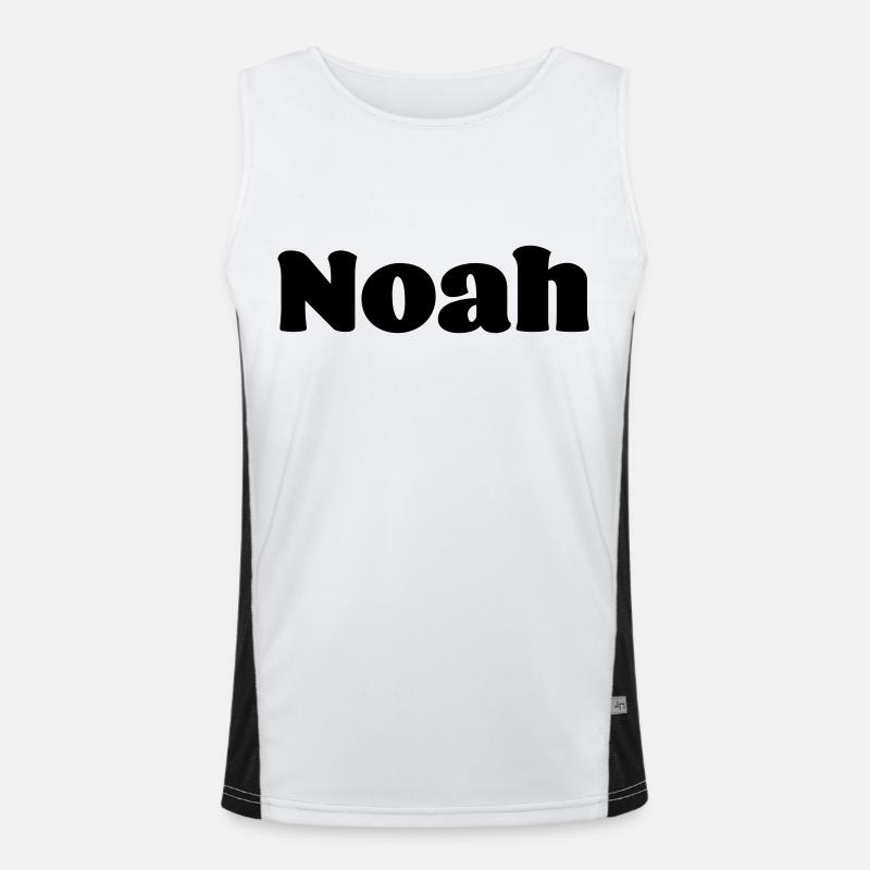 First name Noah Gift - Men's Functional Contrast Tank Top  - white/black