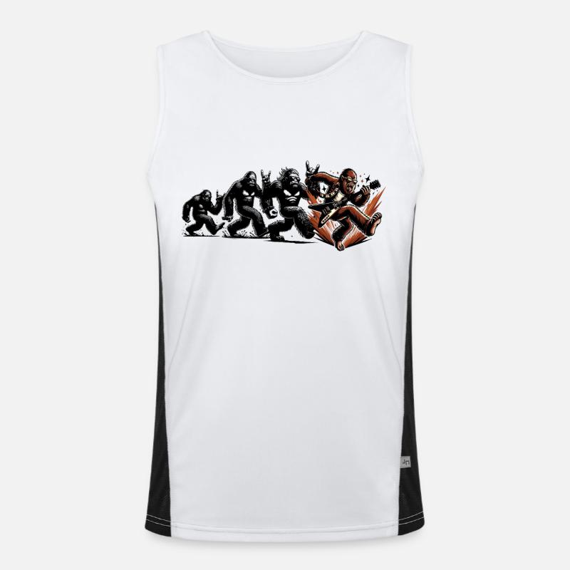 Bigfoot Gitarrist Evolution Walk Funktionelles Kontrast-Tank Top für Männer 