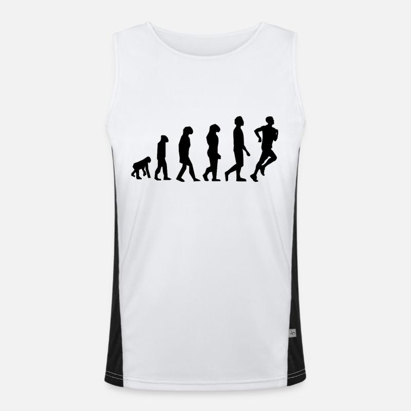 Evolution Jogging / Joggers - Men's Functional Contrast Tank Top  - white/black