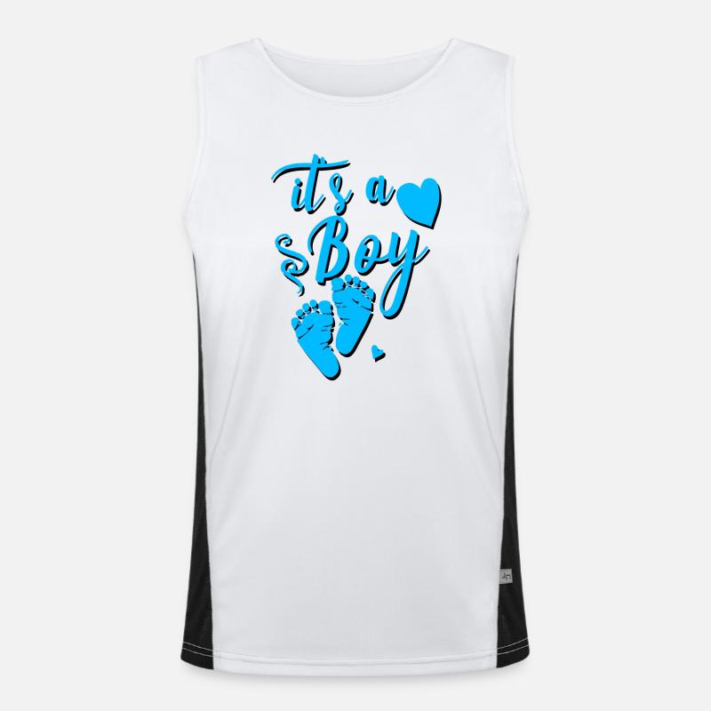 it's a boy babyfüße Funktionelles Kontrast-Tank Top für Männer 