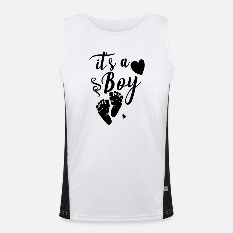 it's a boy babyfüße Funktionelles Kontrast-Tank Top für Männer 