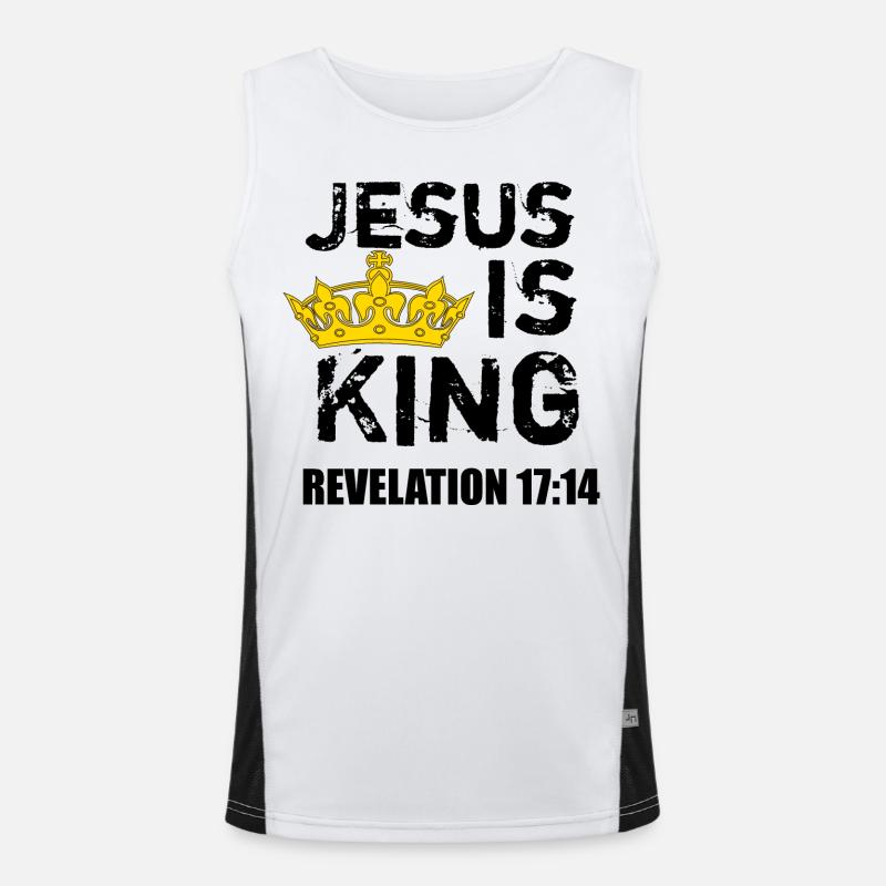 Jésus est Roi (Couronne) - Foi Chrétienne Jésus4m3 Débardeur respirant contrasté Homme 