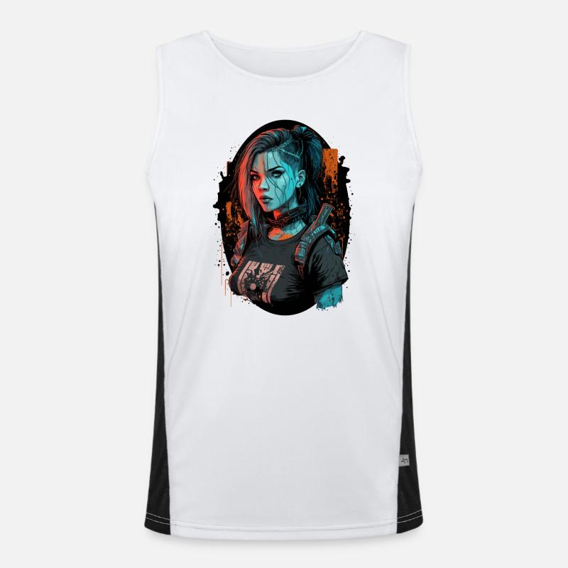 Erstaunliche digitale Illustration eines atemberaubenden Punk Funktionelles Kontrast-Tank Top für Männer 