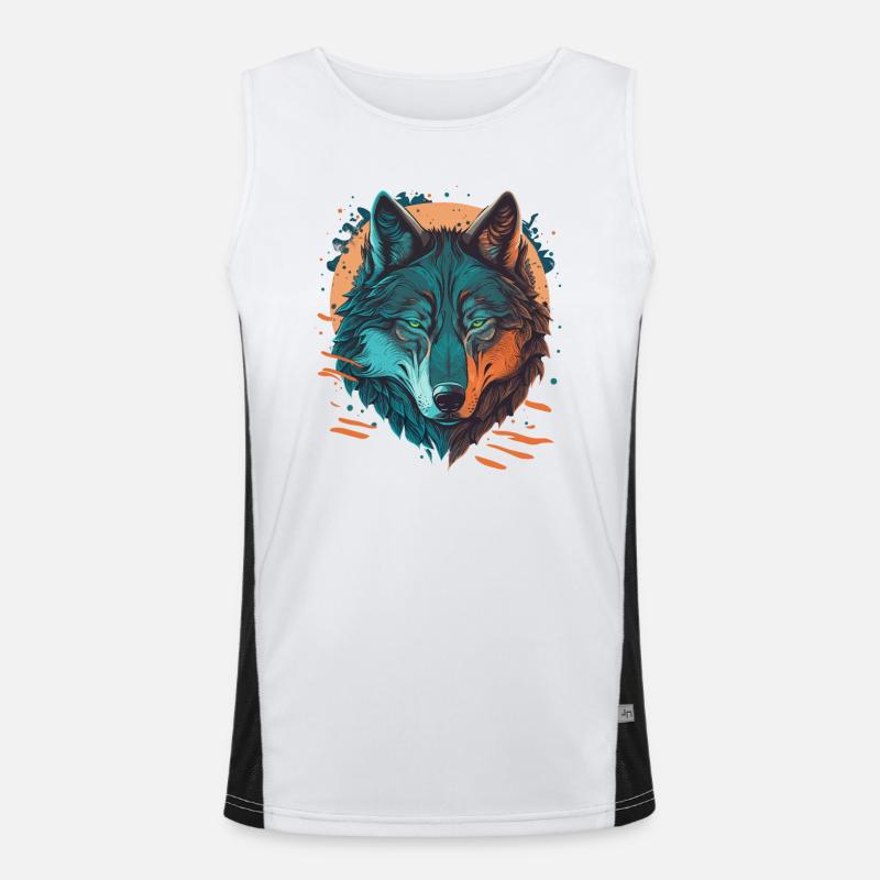 Design étonnant d’un loup Débardeur respirant contrasté Homme 