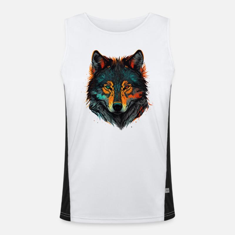 A Wolf Design for every Hunting Lovers Men's Functional Contrast Tank Top 